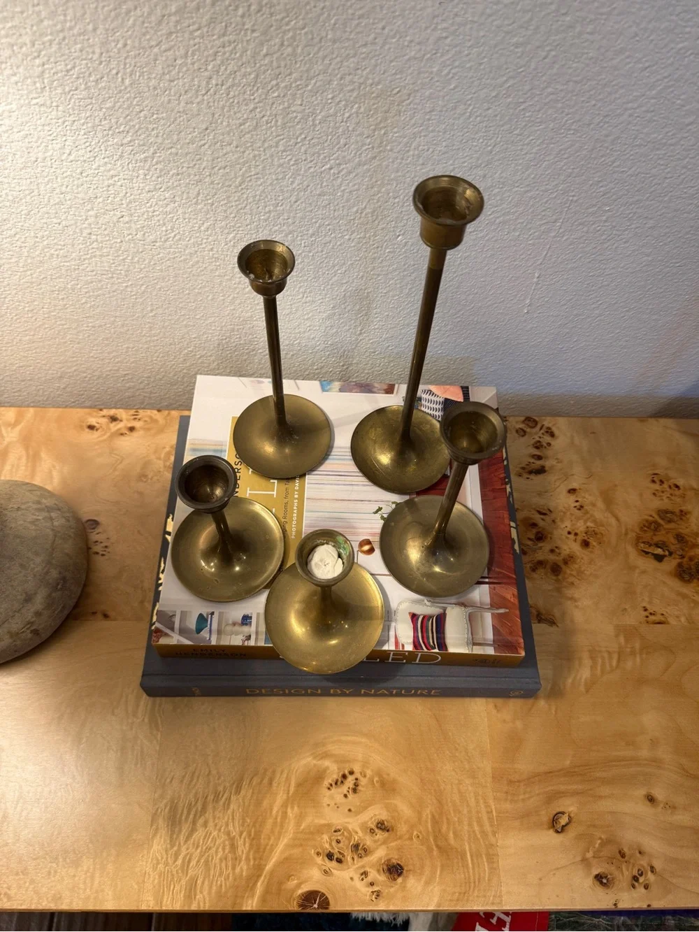Vintage Brass Taper Candle Holders Set - Classic Gold Finish